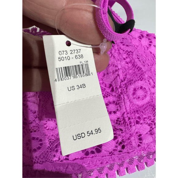 Aerie Pink Wireless Push Up Size 34A Joy Lace Convertible Strap Bra NEW - Picture 7 of 8